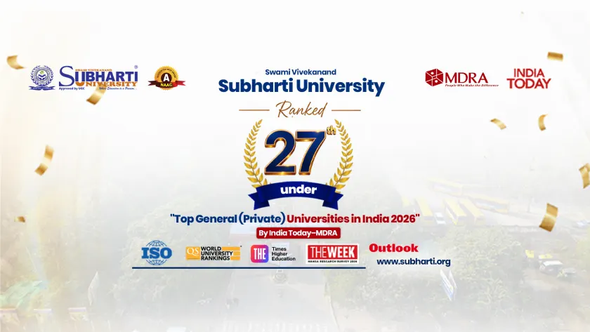 Subharti University ranked 27th among top general private universities in India 2026 by India Today–MDRA